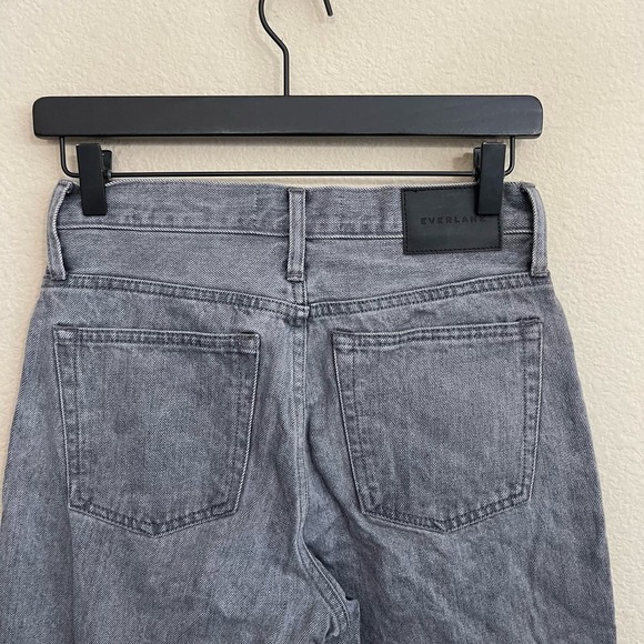 Everlane The '90s Cheeky High-Rise Button-Fly Cropped Denim Jeans Acid Grey 25 - Picture 12 of 15